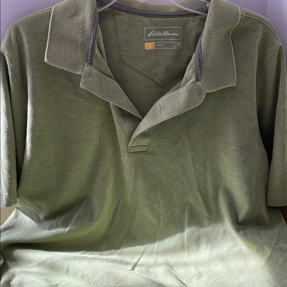 Eddie Bauer Men's Green Polo Shirt